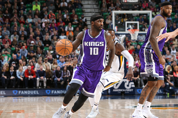 SALT LAKE CITY, UT - DECEMBER 21: Ty Lawson #10 of the Sacramento Kings handles the ball during the game against the Utah Jazz on December 21, 2016 at EnergySolutions Arena in Salt Lake City, Utah. NOTE TO USER: User expressly acknowledges and agrees that, by downloading and or using this Photograph, User is consenting to the terms and conditions of the Getty Images License Agreement. Mandatory Copyright Notice: Copyright 2016 NBAE (Photo by Melissa Majchrzak/NBAE via Getty Images)