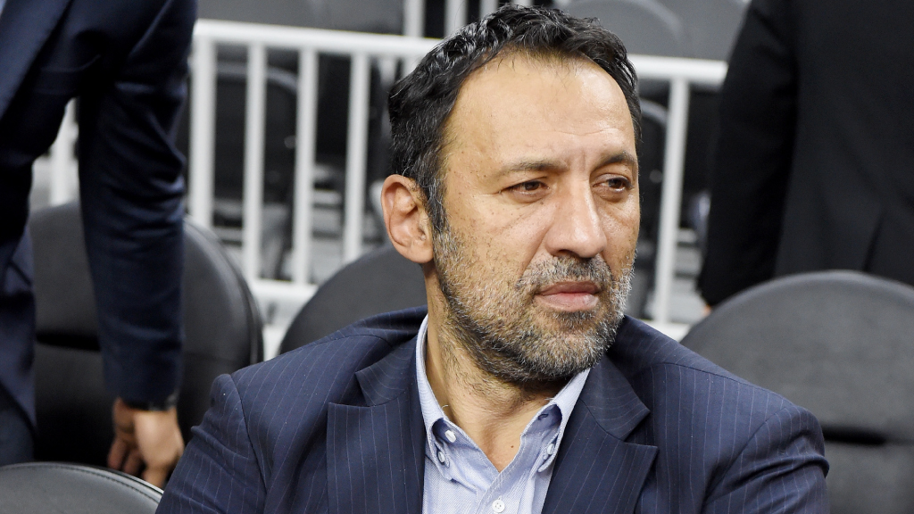 LAS VEGAS, NV - OCTOBER 13: Vice president of basketball operations and general manager of the Sacramento Kings Vlade Divac attends the team's preseason game against the Los Angeles Lakers at T-Mobile Arena on October 13, 2016 in Las Vegas, Nevada. Sacramento won 116-104. NOTE TO USER: User expressly acknowledges and agrees that, by downloading and or using this photograph, User is consenting to the terms and conditions of the Getty Images License Agreement.