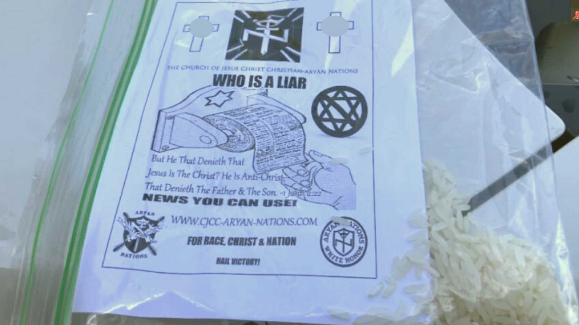 Fliers Bearing Swastikas And Advertising White Supremacist Church Left At Carmichael Homes