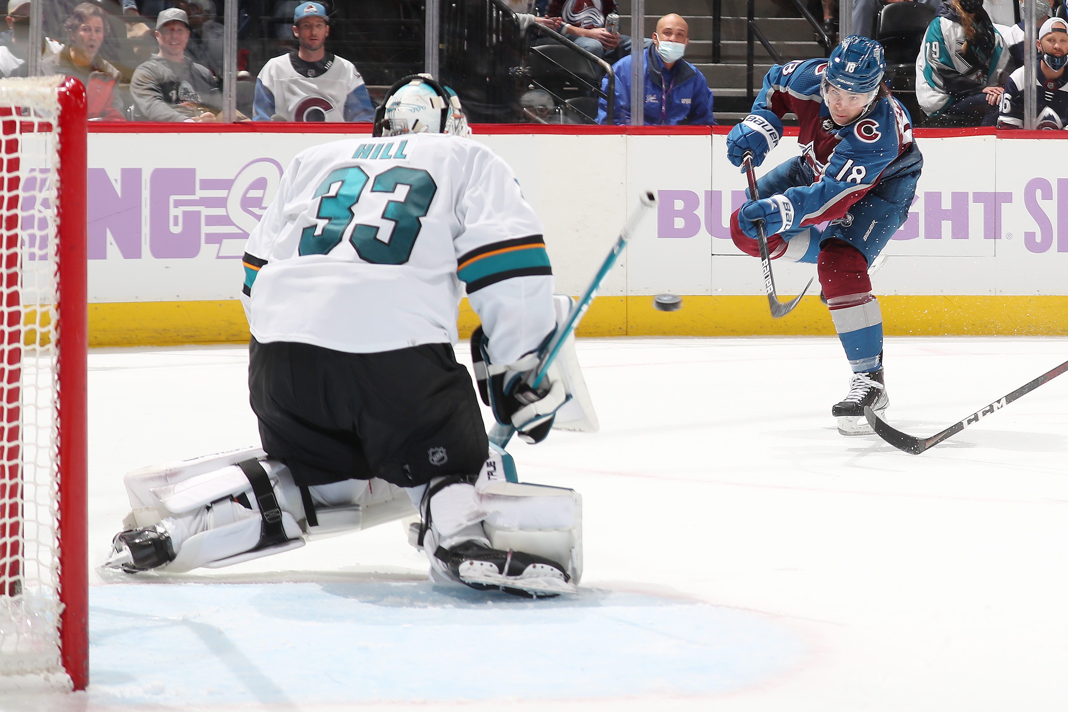 Girard Has Goal And 3 Assists To Help Avs Over Sharks, 6-2